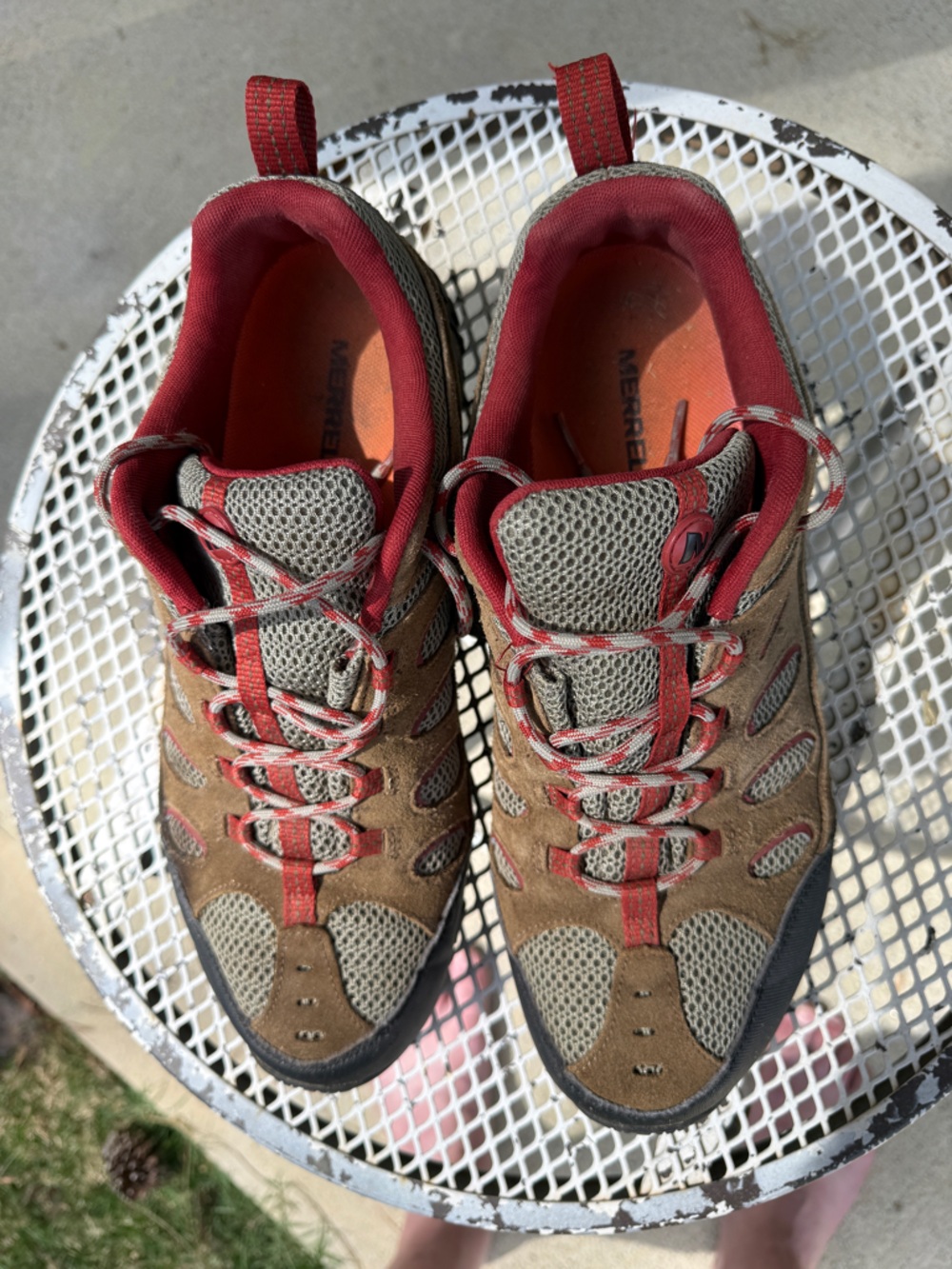 Merrell Brown and Red Trail Shoes
